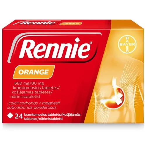 RENNIE ORANGE NÄRIMISTBL 680MG+80MG N24