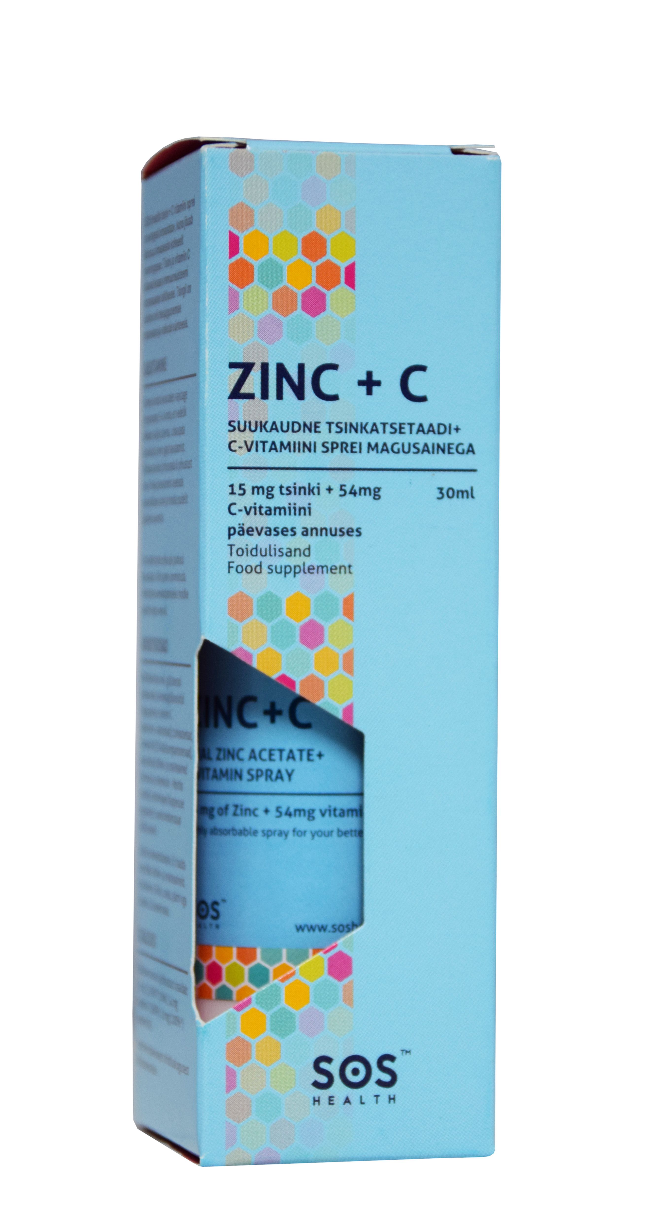 ZINC+C SUUKAUDNE SPREI 30ML (TSINKATSETAAT+C VITAMIIN) - Product Image 2