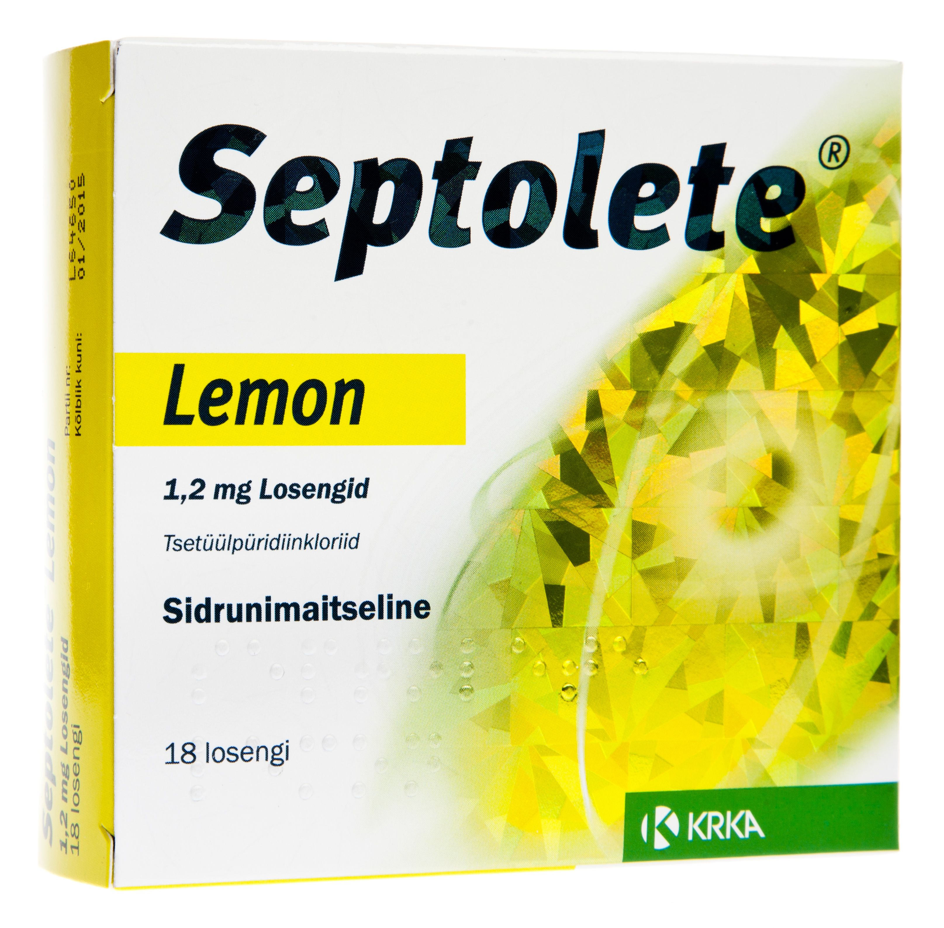 SEPTOLETE LEMON LOSENG 1,2MG N18 - Product Image 2