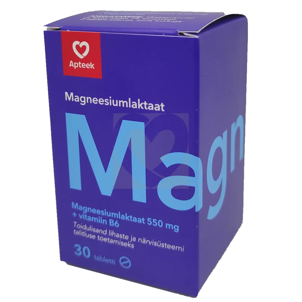 SA MAGNEESIUMLAKTAAT 550MG+VITAMIIN B6 TBL N30 - Product Image 2